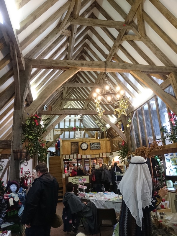 George's barn decorated for Christmas